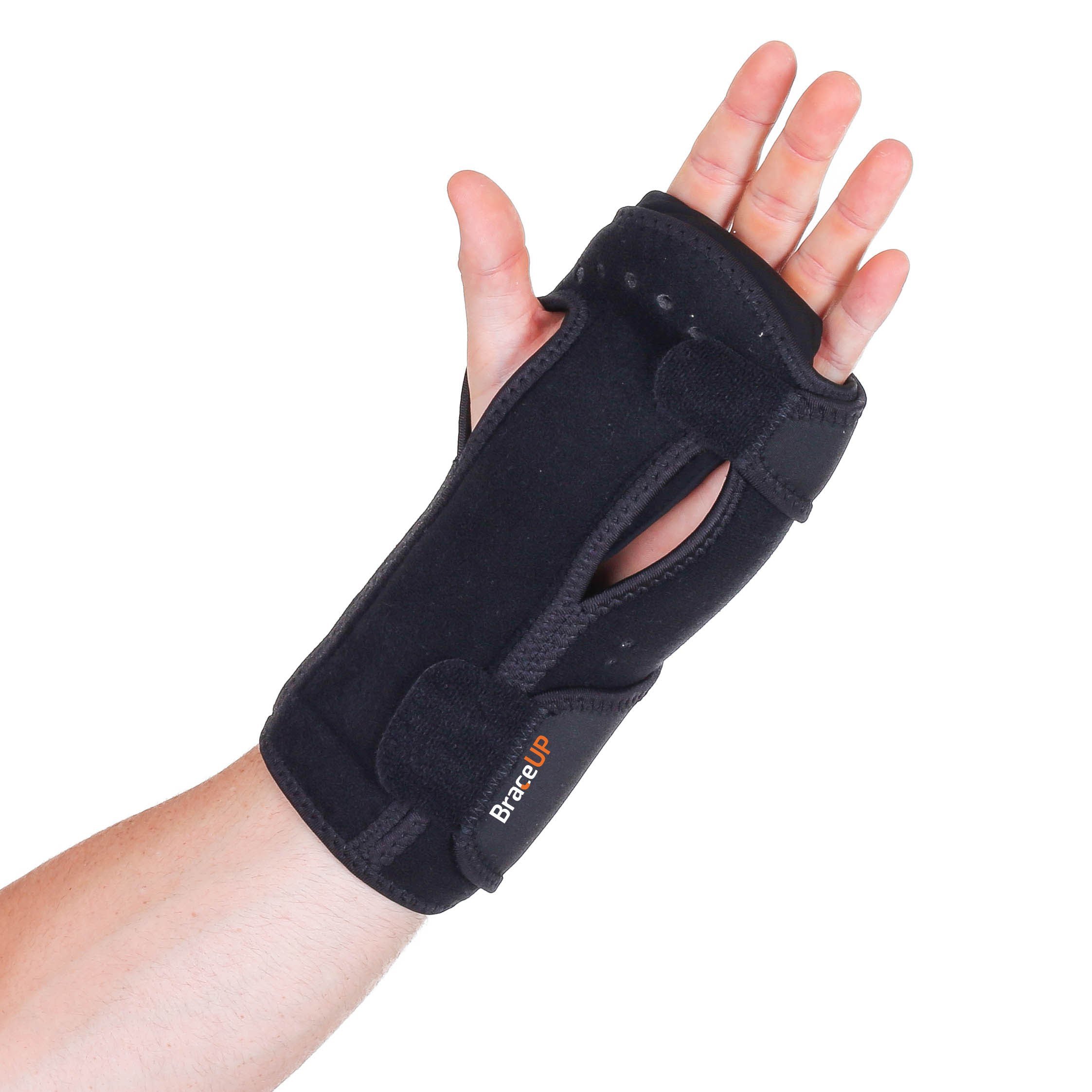 BraceUP Night Sleep Wrist Support brace, lightweight splint with cushioned pads for carpal tunnel